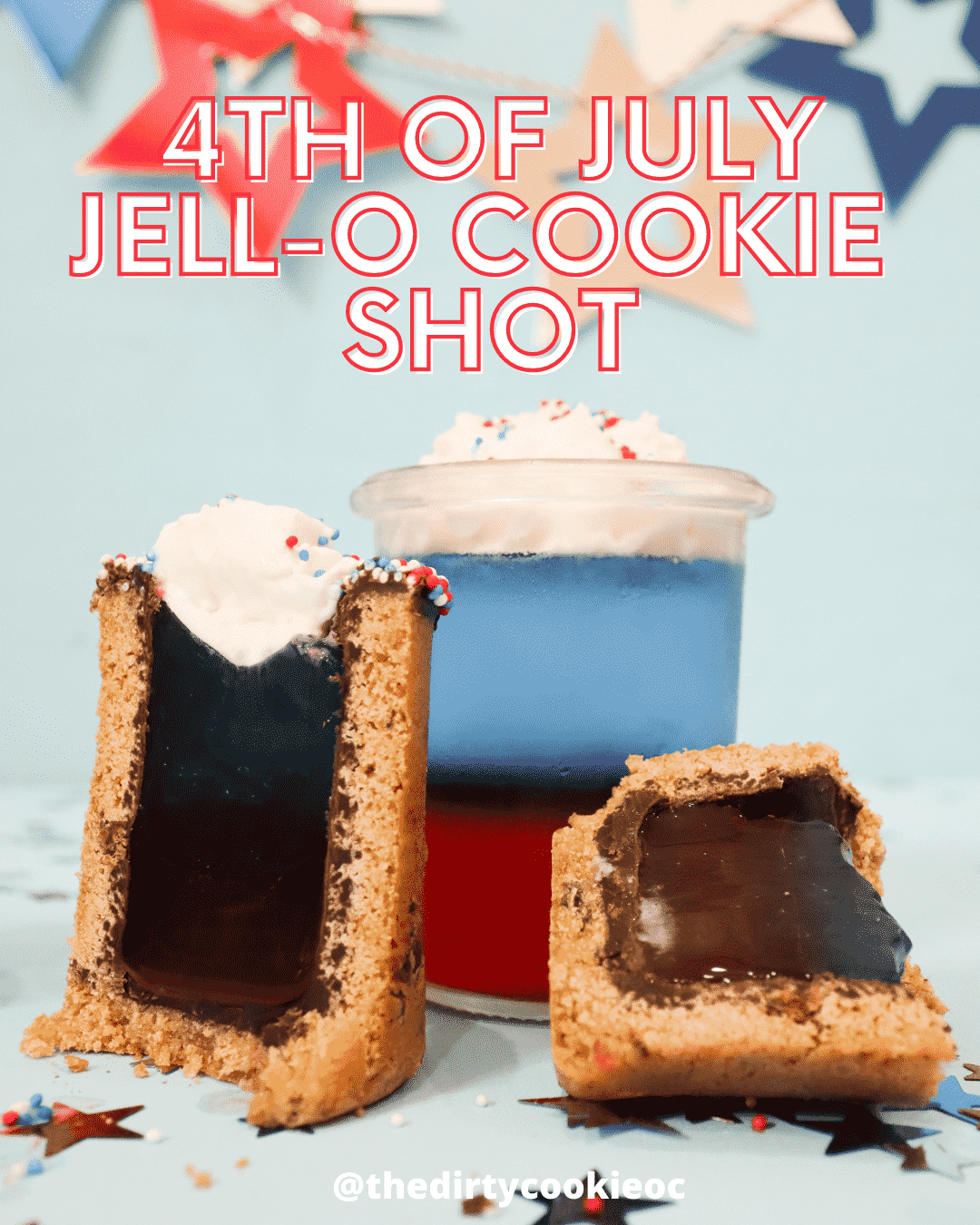 4th of July Jello-O Cookie Shots
