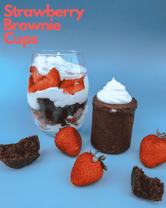 A Delightful, Light + Airy Strawberry Brownie Cup Recipe