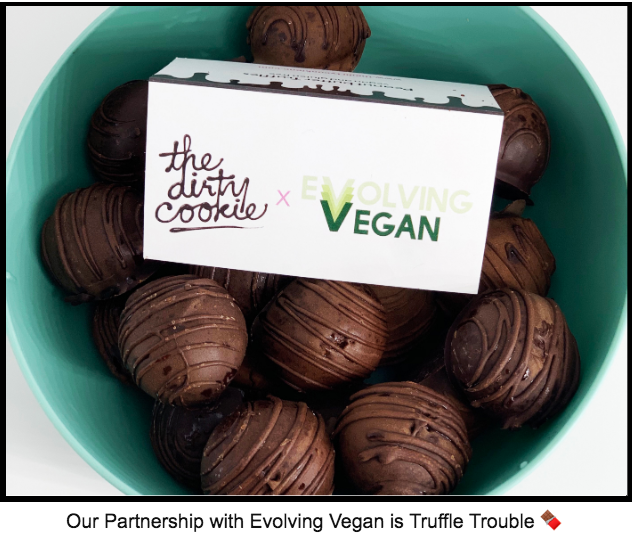 Our Vegan Truffles Teaming with Evolving Vegan & Mena Massoud